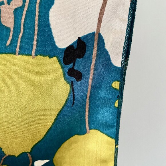 Teal Satin Floral Poncho - Size S - Picture 6 of 7